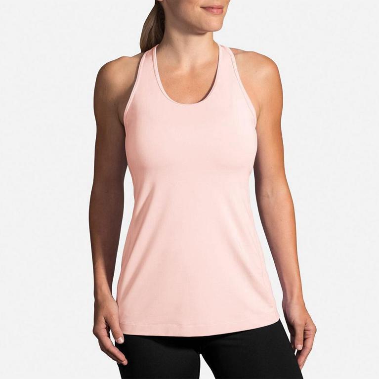 Brooks Womens Pick-Up Running Tank Top - Pink (653428-DTN)